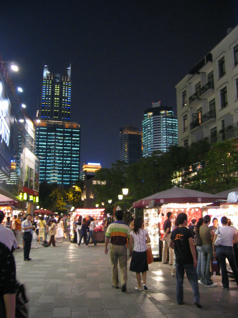 Xintiandi district in Shanghai at night
